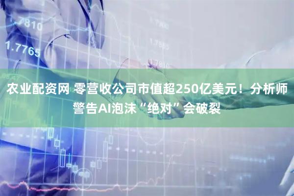 农业配资网 零营收公司市值超250亿美元！分析师警告AI泡沫“绝对”会破裂